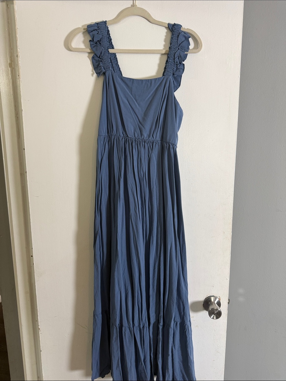 torrid Dusty Blue Ruffle Strap Maxi Dress